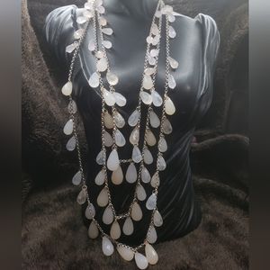 NY brand necklace with 3 strands with hanging tears